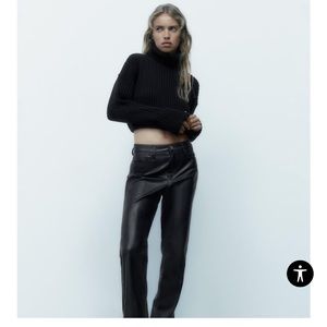 ZARA Straight Leg Leather Pant